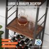 VEVOR 18 Inch Industrial Bar Cabinet, Wine Table for Liquor and Glasses, Sideboard Buffet Cabinet with Glass Holder & Wine Rack