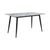 Contemporary Sleek Design Dining Set 5pc Dining Table and Gray velvet Chairs Stunning Sintered Stone Tabletop Metal Legs Dining Furniture