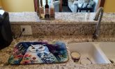 Snowy Owl Dish Drying Mat Absorbent Dish Drying Mat Pad for Kitchen Counter Dish Drainer Mat for Countertop, 14 x 21", Multicolor