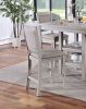 Dining Room Furniture Counter Height 5pc Set Square Table w Shelves Cushion Chairs Modern Style Rustic Grey