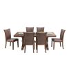Mid Century Modern Dining Table Set for 7,Rectangular Table and 6 Kitchen Room Chairs,7 Piece Kitchen Table Set for Dining Room
