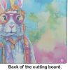 Hippie Animal Rabbit Glass Cutting Board Decorative Tempered Glass Kitchen Cutting and Serving Board Large Size Chopping Board