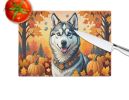 NEW Siberian Husky Fall Glass Cutting Board Decorative Tempered Glass Kitchen Cutting and Serving Board Large Size Chopping Board