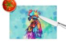 Hippie Animal Rooster Glass Cutting Board Decorative Tempered Glass Kitchen Cutting and Serving Board Large Size Chopping Board