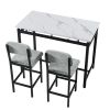 Kitchen Table Set, Dining Table and Chairs for 2, 3 Piece Dining Room Table Set with 2 Upholstered Chairs, Bar Dining Table Set for Small Spaces