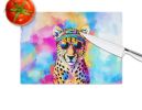 NEW Hippie Animal Cheetah Glass Cutting Board Decorative Tempered Glass Kitchen Cutting and Serving Board Large Size Chopping Board