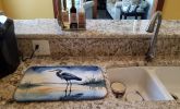 Blue Heron Barely Lit Sky Dish Drying Mat Absorbent Dish Drying Mat Pad for Kitchen Counter Dish Drainer Mat for Countertop, 14 x 21", Multicolor