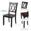 TOPMAX 5-Piece Dining Table Set Home Kitchen Table and Chairs Wood Dining Set, Black+Cherry