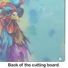 Hippie Animal Rooster Glass Cutting Board Decorative Tempered Glass Kitchen Cutting and Serving Board Large Size Chopping Board