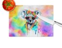 Hippie Animal Koala Glass Cutting Board Decorative Tempered Glass Kitchen Cutting and Serving Board Large Size Chopping Board
