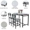 Kitchen Table Set, Dining Table and Chairs for 2, 3 Piece Dining Room Table Set with 2 Upholstered Chairs, Bar Dining Table Set for Small Spaces