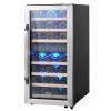 VEVOR 33-Bottle Wine Cooler Dual Zone Freestanding Refrigerator with LED Light
