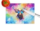 NEW Hippie Animal Moose Glass Cutting Board Decorative Tempered Glass Kitchen Cutting and Serving Board Large Size Chopping Board