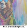 Hippie Animal Grizzly Bear Glass Cutting Board Decorative Tempered Glass Kitchen Cutting and Serving Board Large Size Chopping Board