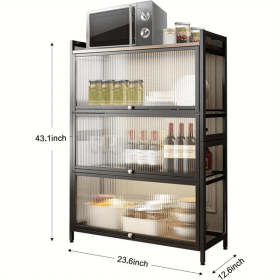 4-Tier Bakers Racks For Kitchens, Kitchen Storage Cabinets, Microwave Stand, Kitchen Shelves For Spices, Pots And Pans Cabinet Send With Of Brakeable