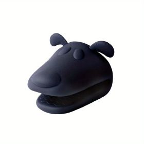 2pcs Oven Mitts, Food Grade High Temperature Resistant Silicone Hand Clip, Baking Gloves, Oven Gloves, Silicone Hippopotamus Heat Insulated Hand Clip (Color: black)