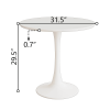 White circular dining table, 31.5 "tulip dining table, kitchen dining table for 2-4 people, MDF tabletop and base