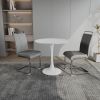 White circular dining table, 31.5 "tulip dining table, kitchen dining table for 2-4 people, MDF tabletop and base