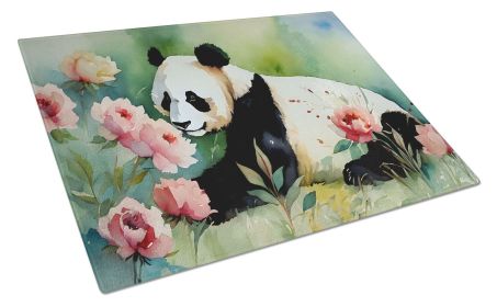 NEW Panda Glass Cutting Board Decorative Tempered Glass Kitchen Cutting and Serving Board Large Size Chopping Board (Default: Default)