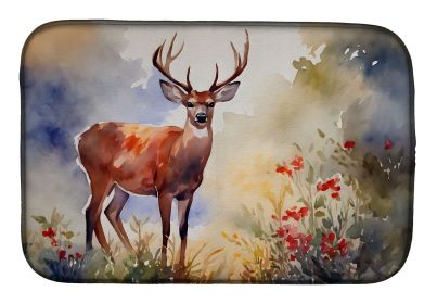 Deer Dish Drying Mat Absorbent Dish Drying Mat Pad for Kitchen Counter Dish Drainer Mat for Countertop, 14 x 21", Multicolor (Default: Default)