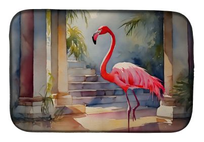 Flamingo Dish Drying Mat Absorbent Dish Drying Mat Pad for Kitchen Counter Dish Drainer Mat for Countertop, 14 x 21", Multicolor (Default: Default)