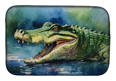 Crocodile Dish Drying Mat Absorbent Dish Drying Mat Pad for Kitchen Counter Dish Drainer Mat for Countertop, 14 x 21", Multicolor (Default: Default)