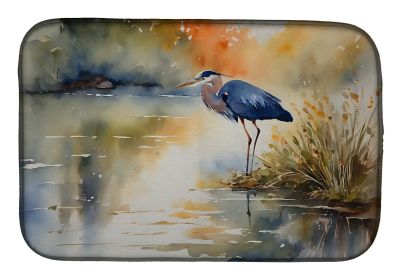 Blue Heron Dish Drying Mat Absorbent Dish Drying Mat Pad for Kitchen Counter Dish Drainer Mat for Countertop, 14 x 21", Multicolor (Default: Default)