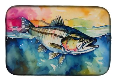 Striped Bass Dish Drying Mat Absorbent Dish Drying Mat Pad for Kitchen Counter Dish Drainer Mat for Countertop, 14 x 21", Multicolor (Default: Default)