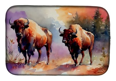 Buffalo Dish Drying Mat Absorbent Dish Drying Mat Pad for Kitchen Counter Dish Drainer Mat for Countertop, 14 x 21", Multicolor (Default: Default)
