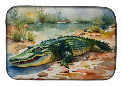 Alligator Dish Drying Mat Absorbent Dish Drying Mat Pad for Kitchen Counter Dish Drainer Mat for Countertop, 14 x 21", Multicolor (Default: Default)