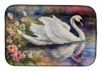 Swan Dish Drying Mat Absorbent Dish Drying Mat Pad for Kitchen Counter Dish Drainer Mat for Countertop, 14 x 21", Multicolor