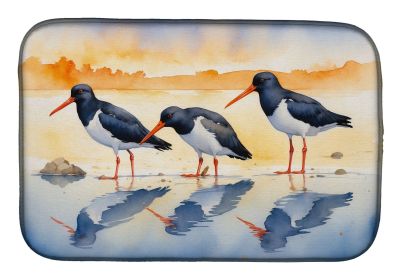 Oystercatchers Foraging Dish Drying Mat Absorbent Dish Drying Mat Pad for Kitchen Counter Dish Drainer Mat for Countertop, 14 x 21", Multicolor (Default: Default)