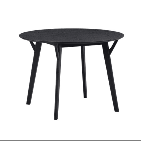 42.01 Inch Saving Place Table,Wooden Dining Table For 4 Persons,Modern Design Round Kitchen Table For Living Room,Apartment,Restaurant,Black (Color: black)