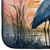 Blue Heron Setting Sun Dish Drying Mat Absorbent Dish Drying Mat Pad for Kitchen Counter Dish Drainer Mat for Countertop, 14 x 21", Multicolor