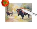 NEW Wood Bison Glass Cutting Board Decorative Tempered Glass Kitchen Cutting and Serving Board Large Size Chopping Board