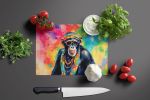 NEW Hippie Animal Chimpanzee Glass Cutting Board Decorative Tempered Glass Kitchen Cutting and Serving Board Large Size Chopping Board
