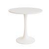 White circular dining table, 31.5 "tulip dining table, kitchen dining table for 2-4 people, MDF tabletop and base