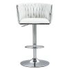 360¬∞ Fabric cover Swivel Bar Stools Set of 2, Adjustable Counter Height Bar Chairs with Woven Back & Footrest