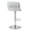 360¬∞ Fabric cover Swivel Bar Stools Set of 2, Adjustable Counter Height Bar Chairs with Woven Back & Footrest