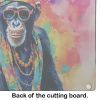 NEW Hippie Animal Chimpanzee Glass Cutting Board Decorative Tempered Glass Kitchen Cutting and Serving Board Large Size Chopping Board