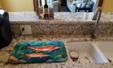 Trout Dish Drying Mat Absorbent Dish Drying Mat Pad for Kitchen Counter Dish Drainer Mat for Countertop, 14 x 21", Multicolor