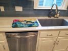 Striped Bass Dish Drying Mat Absorbent Dish Drying Mat Pad for Kitchen Counter Dish Drainer Mat for Countertop, 14 x 21", Multicolor