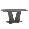 Dining Table Set for 6, 7 Piece Kitchen Table Chairs Set, 1.8" Thickness Tabletop and V-shaped Table Legs