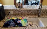 Chimpanzee Dish Drying Mat Absorbent Dish Drying Mat Pad for Kitchen Counter Dish Drainer Mat for Countertop, 14 x 21", Multicolor