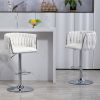 360¬∞ Fabric cover Swivel Bar Stools Set of 2, Adjustable Counter Height Bar Chairs with Woven Back & Footrest