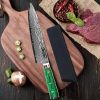 Qulajoy 8 Inch Japanese Chef Knife,67 Layers Damascus VG-10 Steel Core,Professional Hammered Kitchen Knife