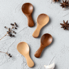4Pcs Mini Wooden Spoons; Small Spice Condiment Spoon; Sugar Tea Coffee Scoop; Short Handle Wood Spoon; Jam Mustard Ice Cream Wood Spoons; Kitchen Gadg