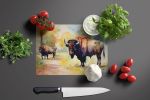 NEW Wood Bison Glass Cutting Board Decorative Tempered Glass Kitchen Cutting and Serving Board Large Size Chopping Board