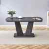 Dining Table Set for 6, 7 Piece Kitchen Table Chairs Set, 1.8" Thickness Tabletop and V-shaped Table Legs
