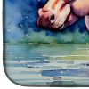 Hippopotamus Dish Drying Mat Absorbent Dish Drying Mat Pad for Kitchen Counter Dish Drainer Mat for Countertop, 14 x 21", Multicolor